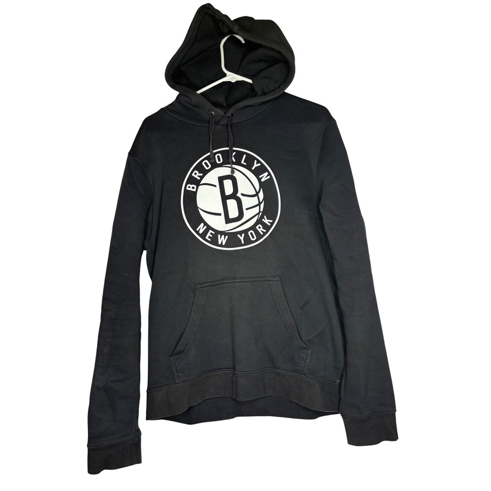 NBA‎ Brooklyn Nets Black Pullover Hoodie Mens Large Basketball blem Sweatshirt